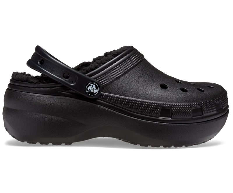 Crocs Klassische Unisex-Plattform Lined Clog - Schwarz