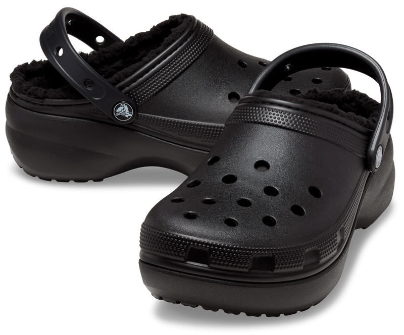 Crocs Klassische Unisex-Plattform Lined Clog - Schwarz