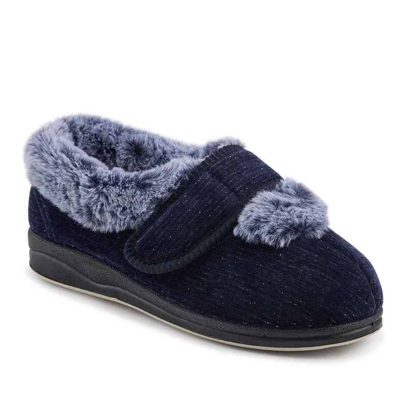 EasyFit Extra Wide Touch Fasten Slippers - SKYE / 327 937 - Navy