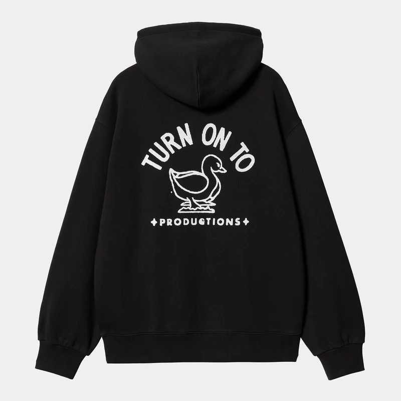 Carhartt WIP Herren-Stempel-Hoodie – Schwarz