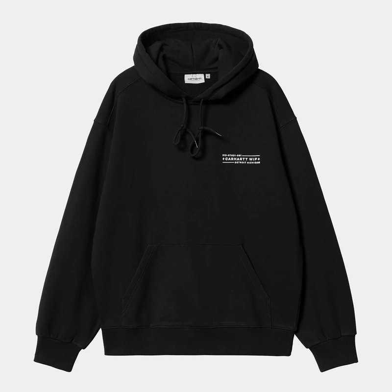 Carhartt WIP Herren-Stempel-Hoodie – Schwarz