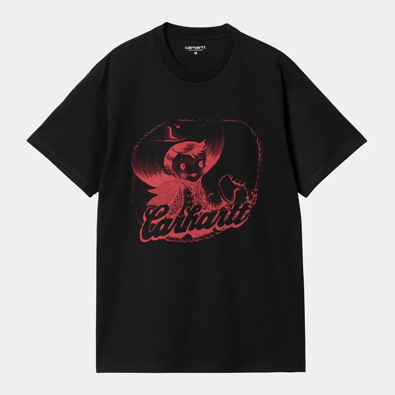 Carhartt WIP Herren Buddy Kurzarm-Bio-T-Shirt – Schwarz / Rot