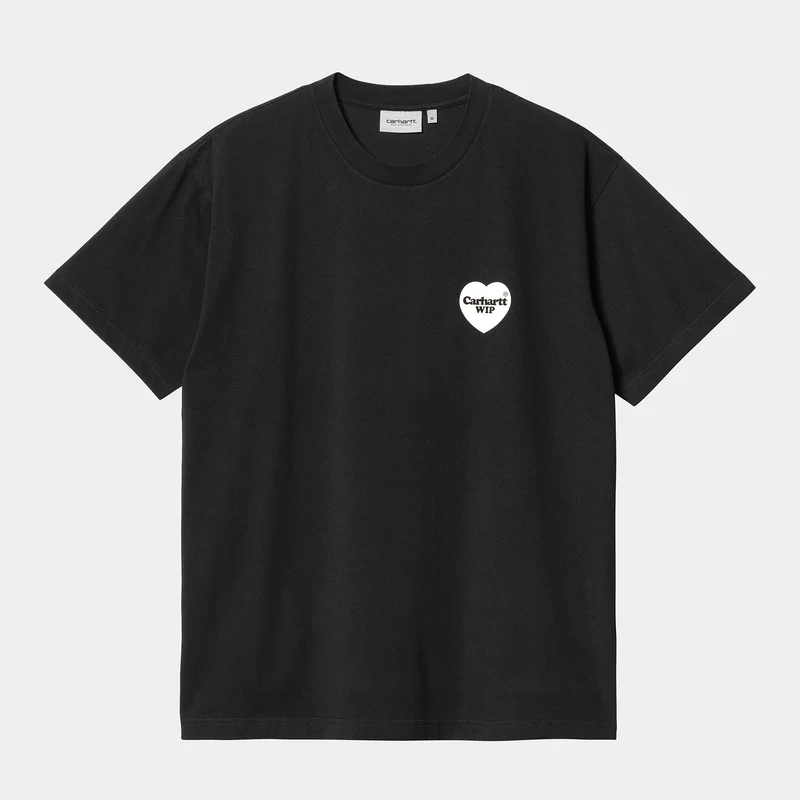 Carhartt WIP Herren-Herz-Bandana-T-Shirt – Schwarz / Weiß