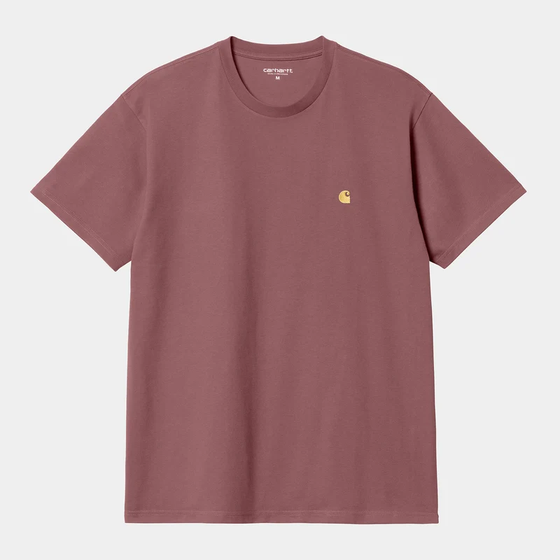 Carhartt WIP Herren Chase Kurzarm-T-Shirt – Dusty Fuchsia