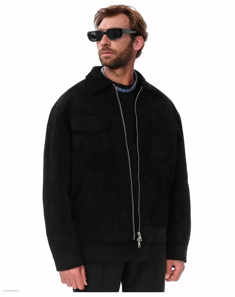 Herren lässige Suede Jacke Drune