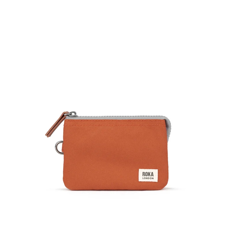 ROKA Carnaby Kleine Handtasche aus recyceltem Canvas mit Kürbismotiv
