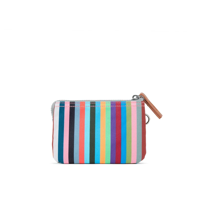ROKA Carnaby Kleine Handtasche aus recyceltem Canvas mit mehreren Streifen