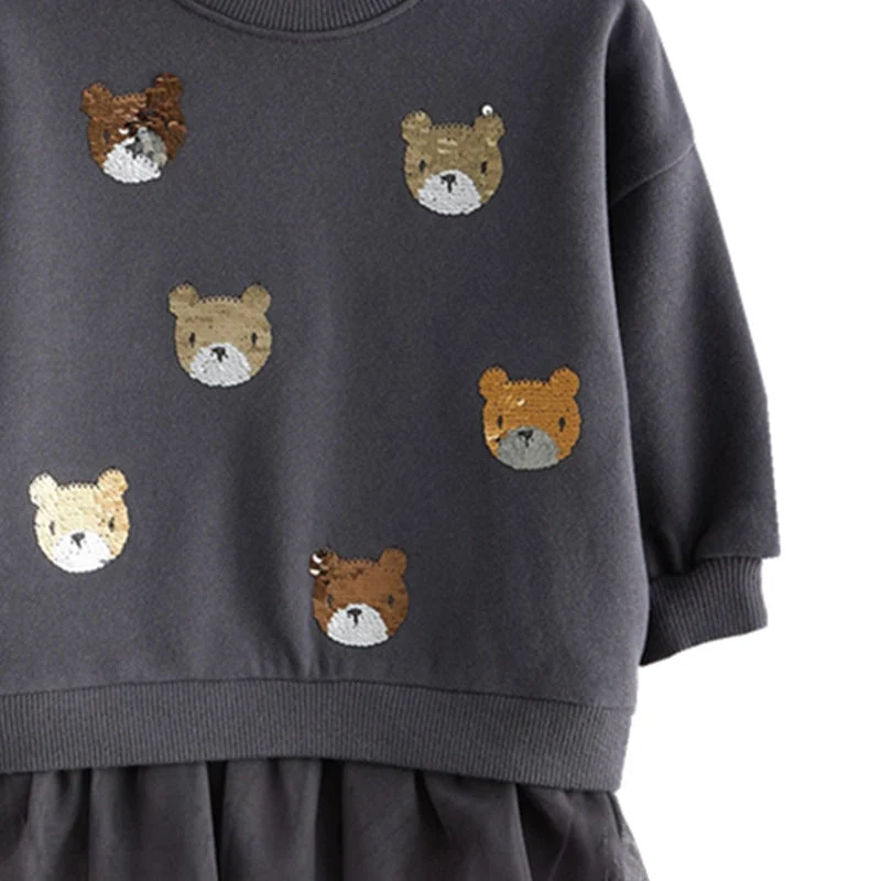 Mädchen Sweatshirt mit Tüllunterrock und tierischen Applikationen Drune