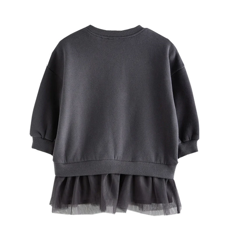 Mädchen Sweatshirt mit Tüllunterrock und tierischen Applikationen Drune