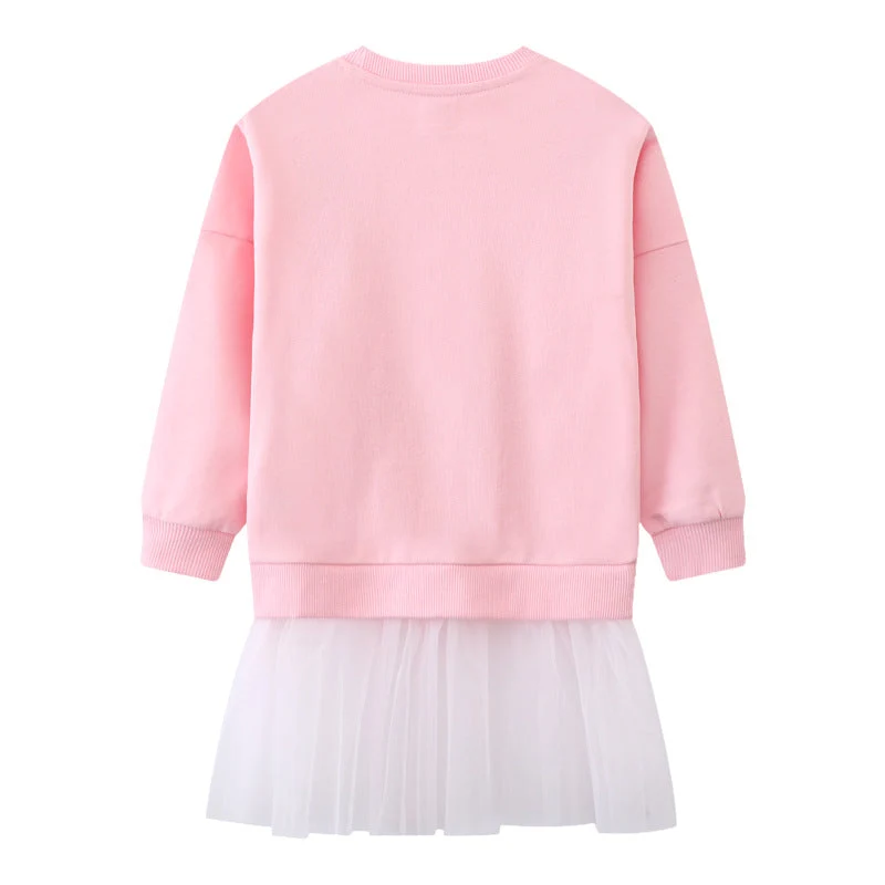 Mädchen Sweatshirt mit Tüllrock und bunten Ballerina-Applikationen Drune