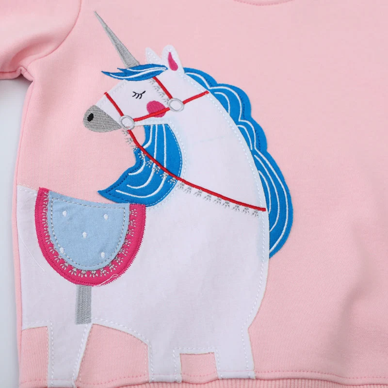 Mädchen Sweatshirt mit niedlicher Einhorn-Applikation Drune