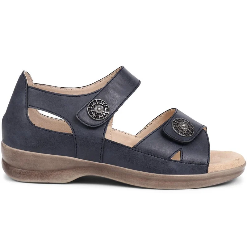 Extra-Wide Touch-Fasten Sandals - CARYL / 325 590 - Navy