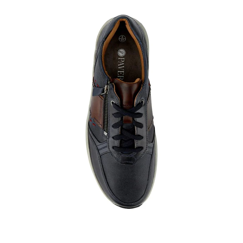 Leather Wide-Fit Slip-Ons - PARK41038 / 327 281 - Blue