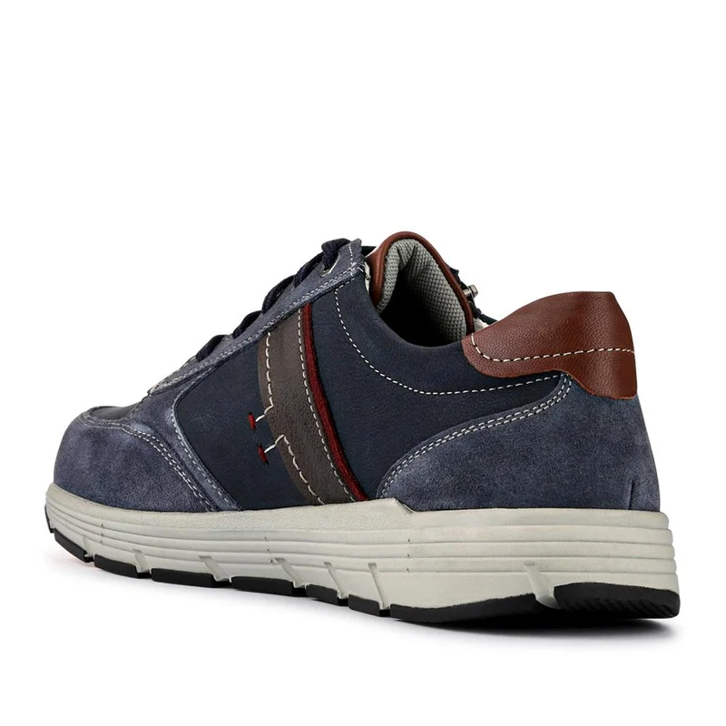 Leather Wide-Fit Lace-Up Shoes - PARK41041 / 327 282 - Blue