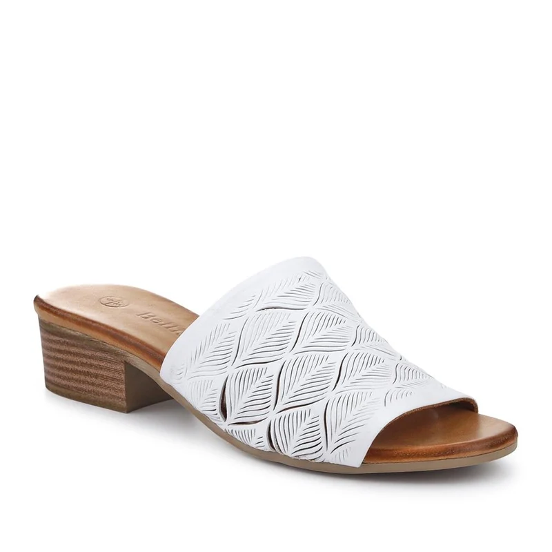 Leather Block-Heeled Mules - BELMET41006 / 327 231