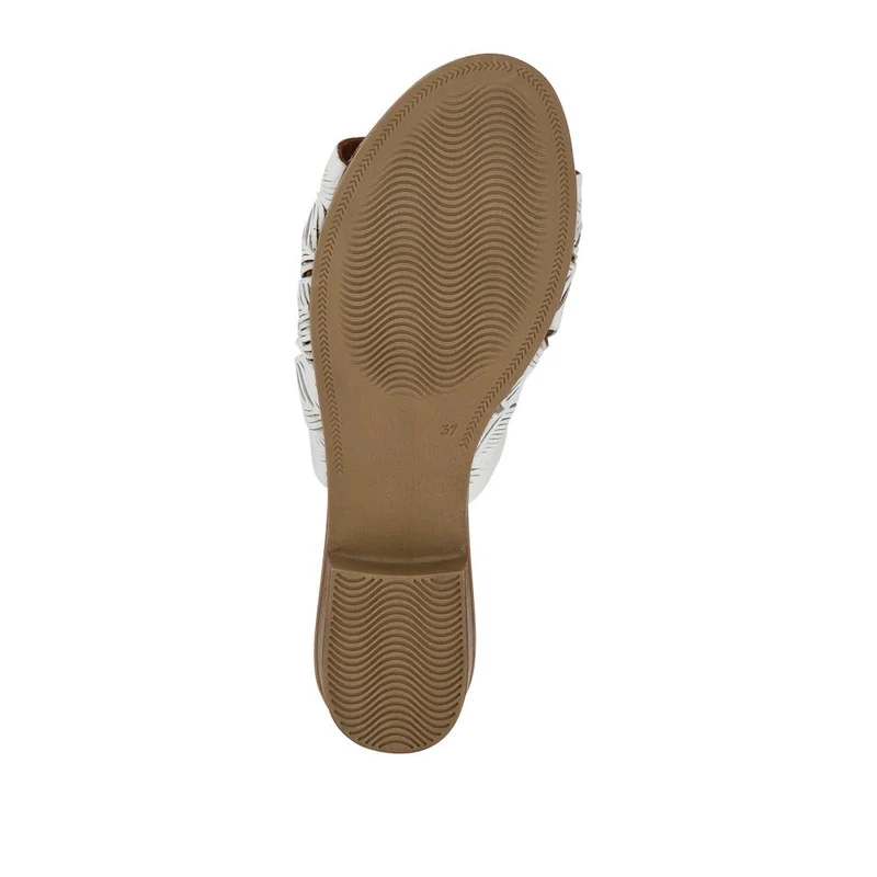 Leather Block-Heeled Mules - BELMET41006 / 327 231 - White