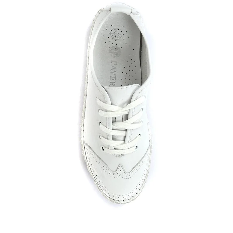 Leather Lace-Up Trainers - SIMIN31003 / 317 969 - White