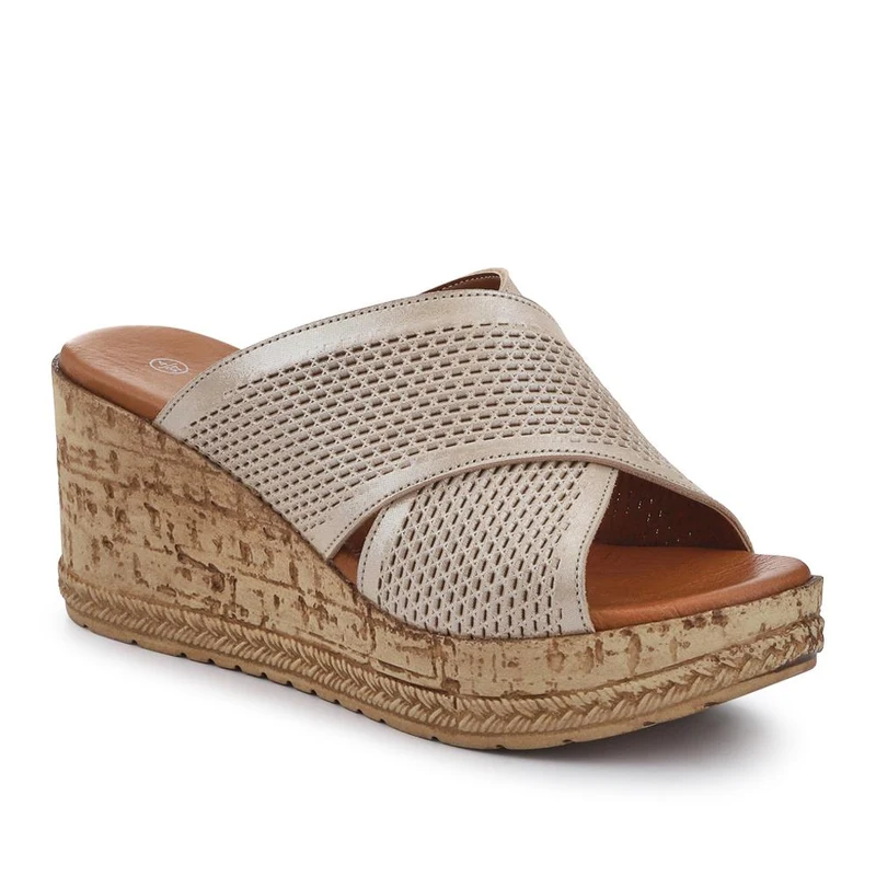 Premium Leather Wedge Heels - LUCK41007 / 327 391