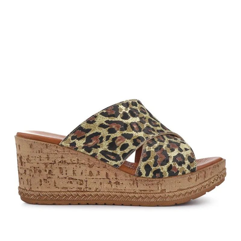 Premium Leather Wedge Heels - LUCK41007 / 327 391 - Leopard