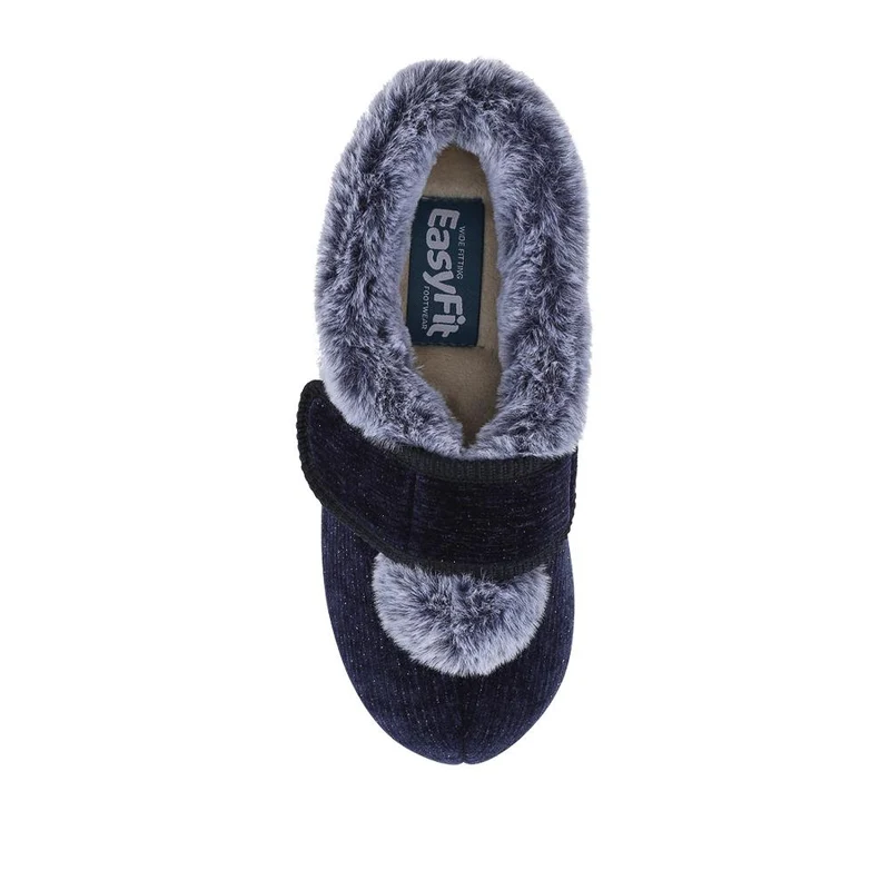EasyFit Extra Wide Touch Fasten Slippers - SKYE / 327 937 - Navy