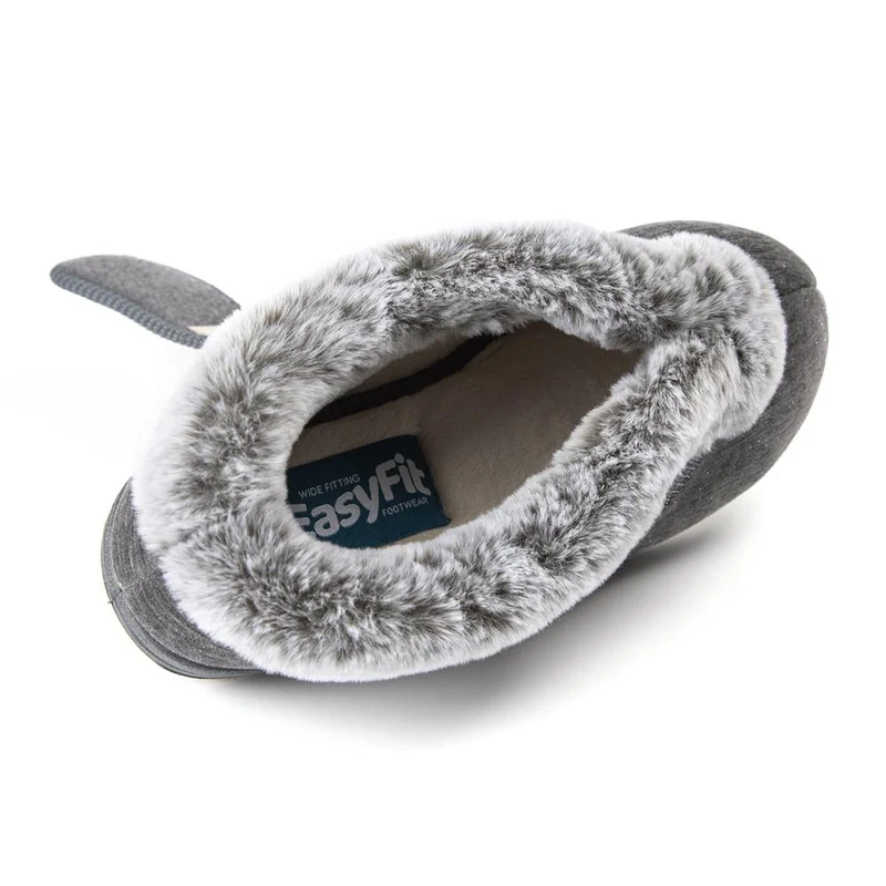 EasyFit Extra Wide Touch Fasten Slippers - SKYE / 327 937 - Grey