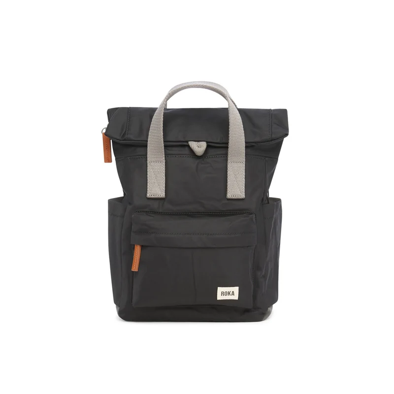 ROKA Canfield B Schwarze kleine Tasche aus recyceltem Nylon