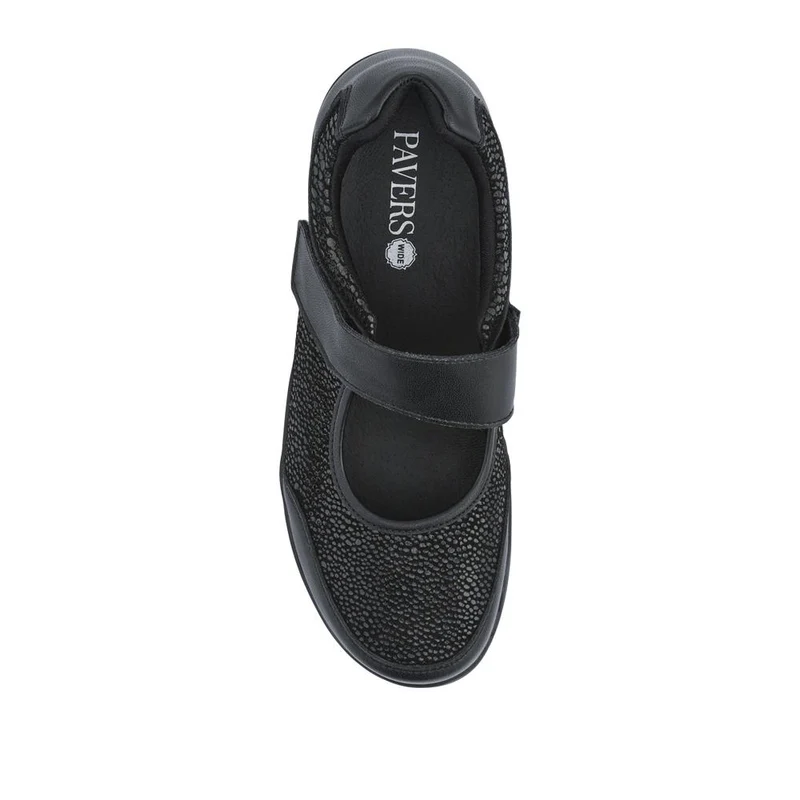 Wide Fit Leather Mary Janes - BRK42012 / 328 095 - Black