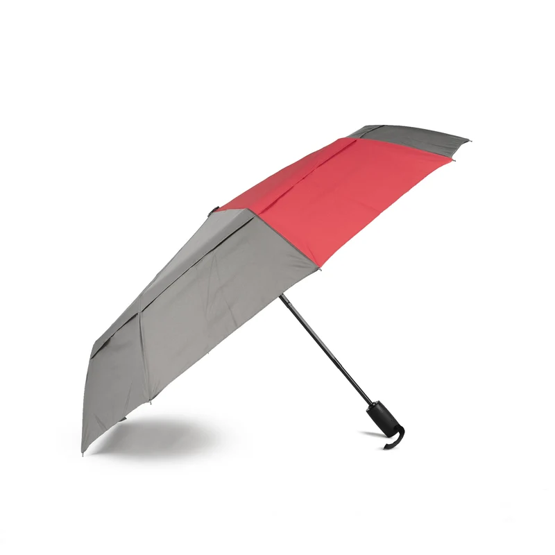 ROKA Waterloo Regenschirm aus recyceltem Nylon in Graphit/Cranberry