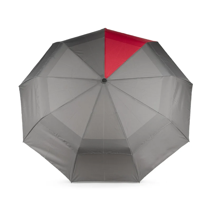 ROKA Waterloo Regenschirm aus recyceltem Nylon in Graphit/Cranberry