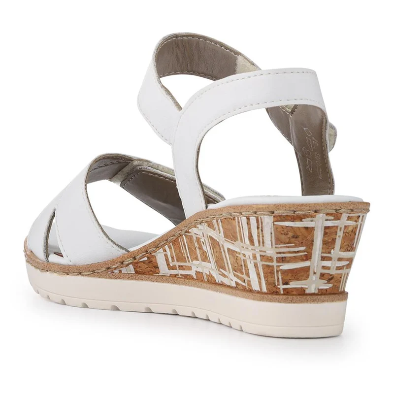 Premium Leather Touch-Fastening Sandals - DRS41515 / 327 093 - White