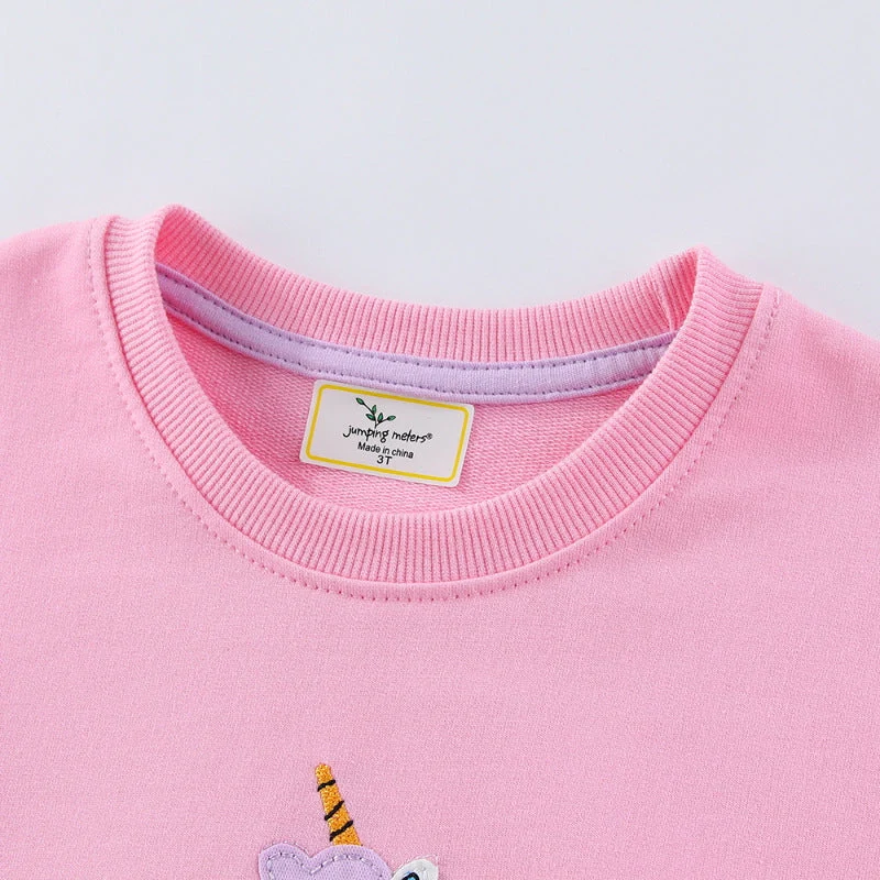 Mädchen Sweatshirt mit niedlichem Einhorn- und Blumen-Design Drune