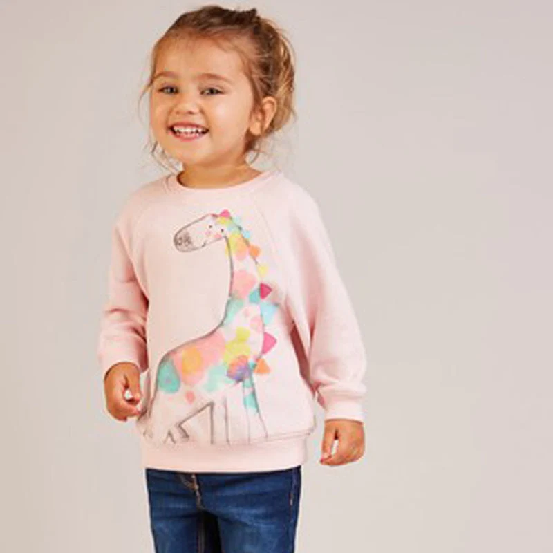 Mädchen Sweatshirt mit kreativem Giraffenmotiv Drune