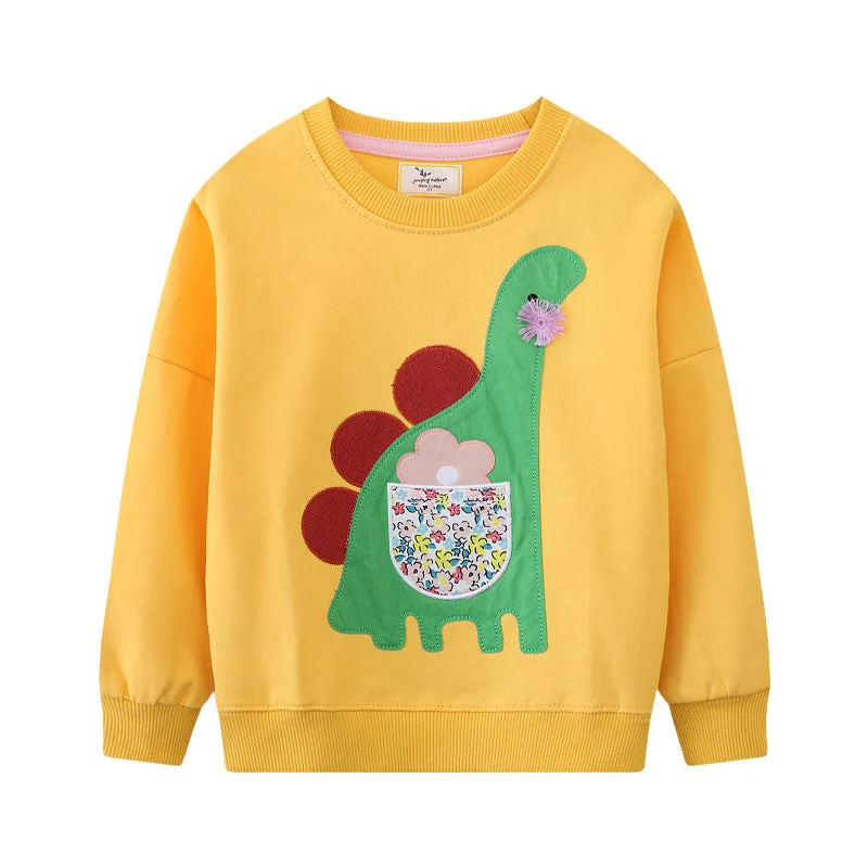 Mädchen Sweatshirt mit kreativem Dinosaurier-Design Drune