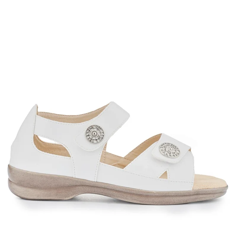 Extra-Wide Touch-Fasten Sandals - CARYL / 325 590 - White