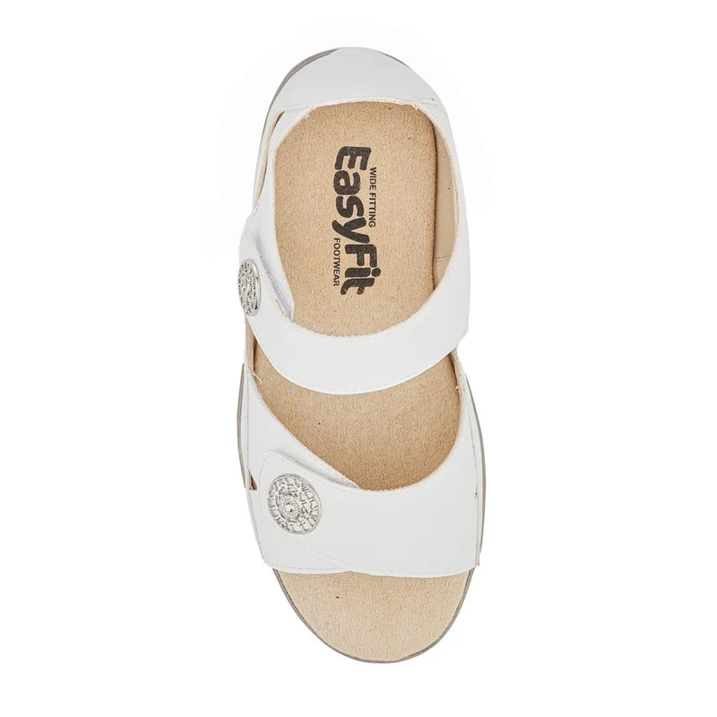 Extra-Wide Touch-Fasten Sandals - CARYL / 325 590 - White