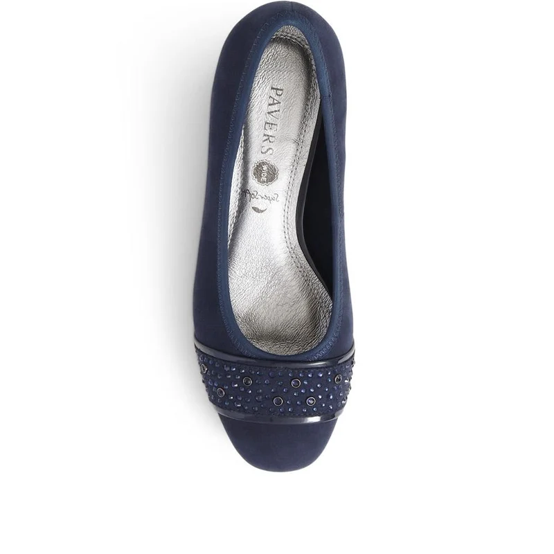 Wide Fit Slip On Court Shoes - PLAN39013 / 325 529 - Navy