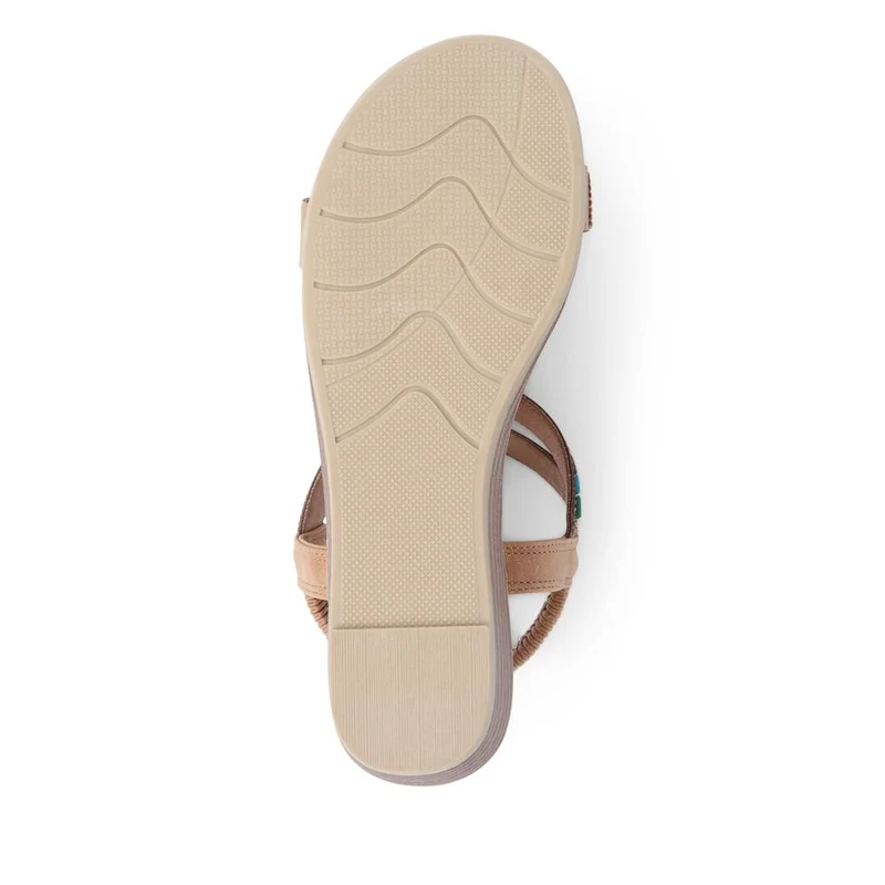 Embellished Wedge Sandals - BAIZH39071 / 325 102 - Camel