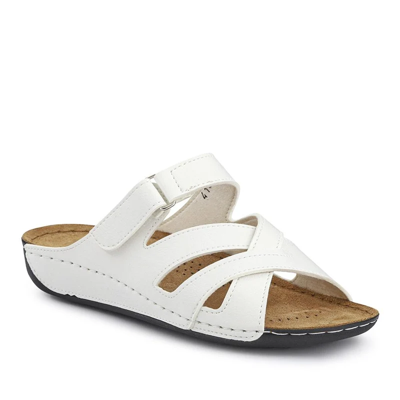 Lightweight Touch Fasten Mules - SERAY41001 / 327 547 - White