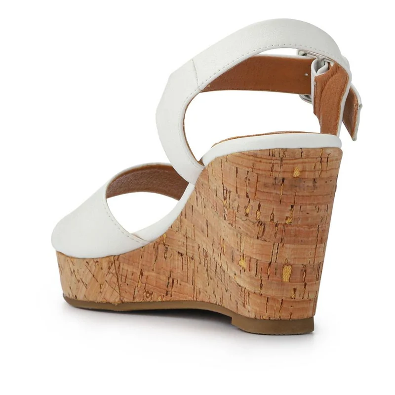 High Buckled Wedge Sandals - WOIL41051 / 327 394 - White