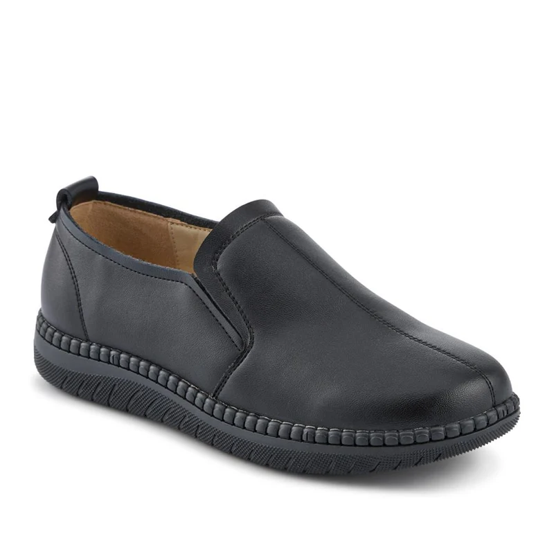 Wide Fit Smart Slip-On Shoes With Leather Insole - WLIG42000 / 327 929 - Black