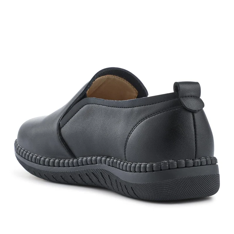 Wide Fit Smart Slip-On Shoes With Leather Insole - WLIG42000 / 327 929 - Black