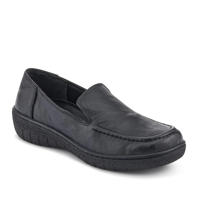 Loretta Smart Leather Loafers - HAK42002 / 327 851 - Black