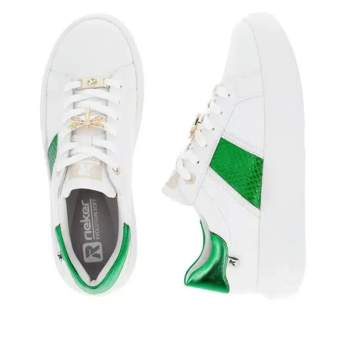 Rieker Damen Evolution Trainer – Weiß / Grün