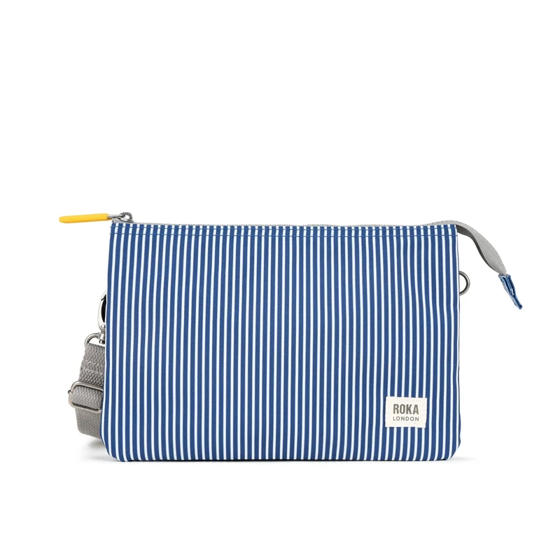 ROKA Carnaby XL-Tasche aus recyceltem Canvas mit Hickory-Streifen