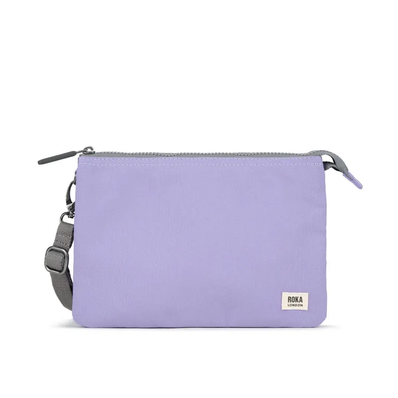 ROKA Carnaby Umhängetasche aus recyceltem Canvas, Lavendel XL