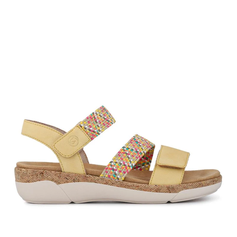 Leather Dual-Fastening Sandals - DRS41513 / 327 092 - Yellow