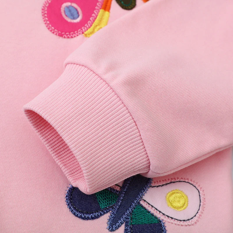 Mädchen Sweatshirt mit bunten Schmetterlings-Stickereien Drune