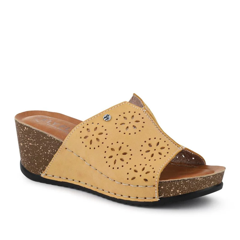 Leather Wedge-Heeled Mules - FLY41038 / 326 654