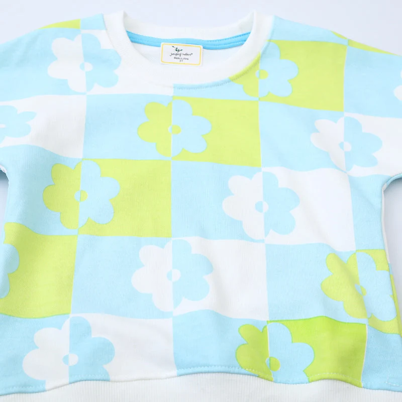 Mädchen Sweatshirt mit buntem Blumenmuster Drune