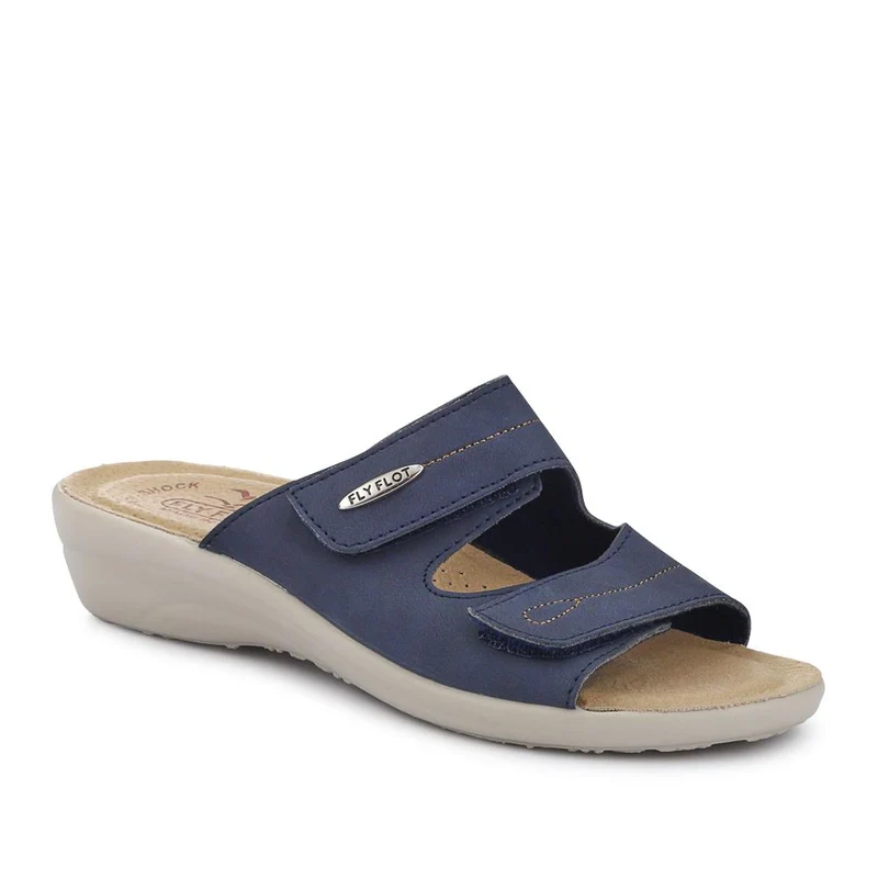 Fly Flot Dual Touch Fastening Leather Mules - FLY41049 / 326 679 - Blue